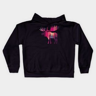 Moose, Forest Animal Kids Hoodie